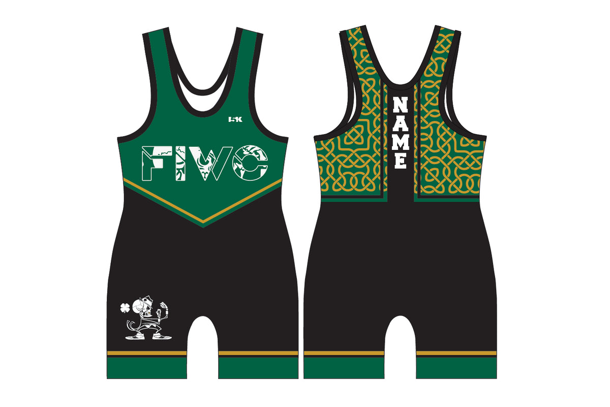 Fightin' Irish Wrestling Sublimated Men's Singlet - Celtic Green Design