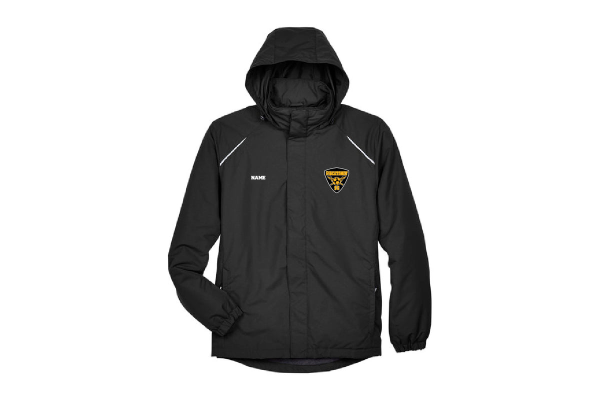 Piscataway Soccer Men's Hooded Rain Jacket - Black