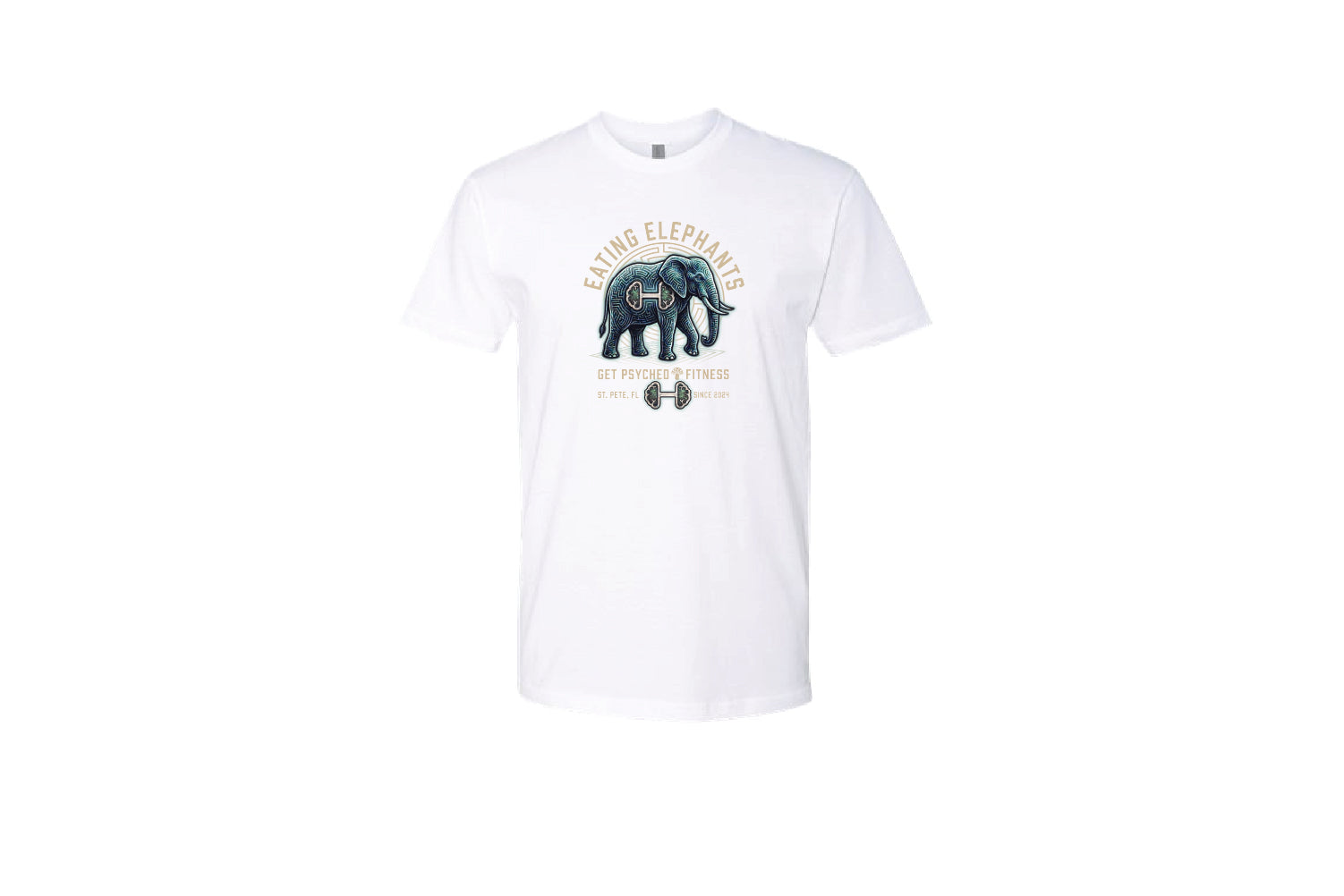 Get Psyched Fitness Cotton Crew Tee - Pick Your Color (Eating Elepants)
