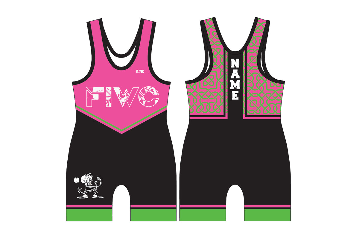 Fightin' Irish Wrestling Sublimated Men's Singlet - Celtic Pink Design