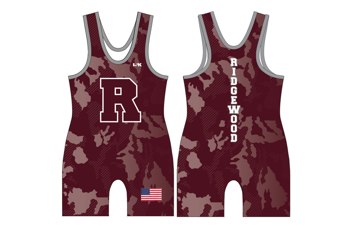 Ridgewood Wrestling Sublimated Men's Singlet - Tournament (Maroon Camo)