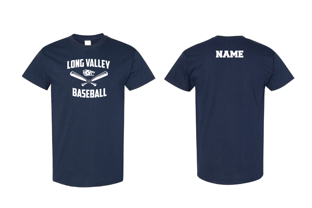 Long Valley Baseball Cotton Crew Tee - Navy