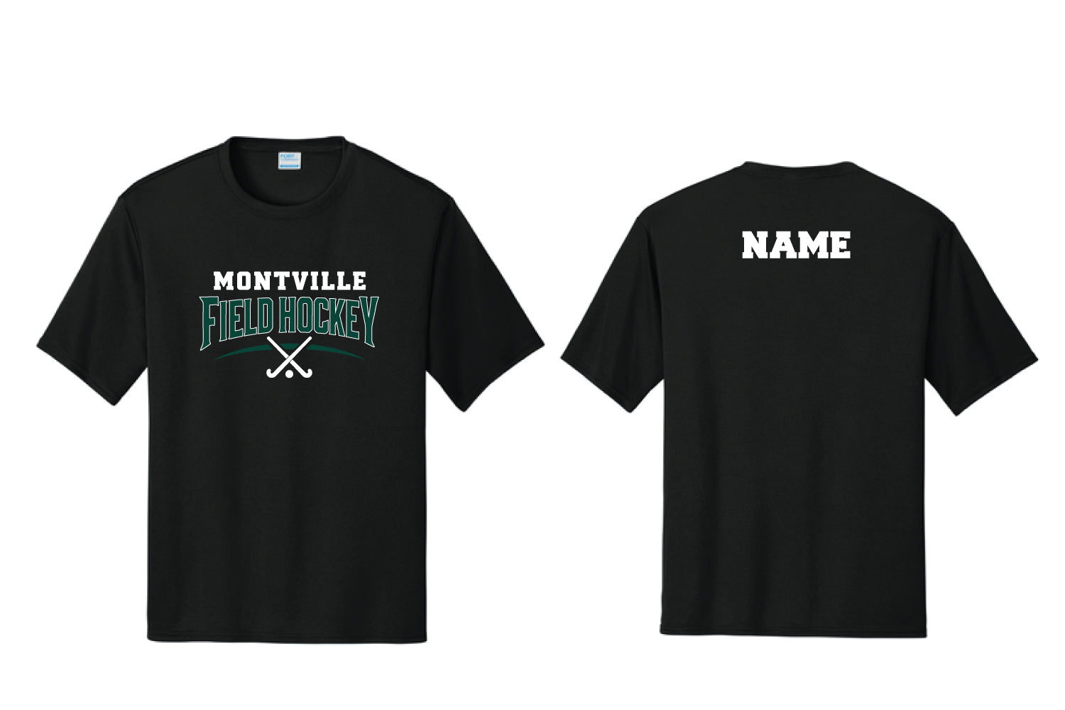 Montville Field Hockey Dryfit Performance Tee - Black