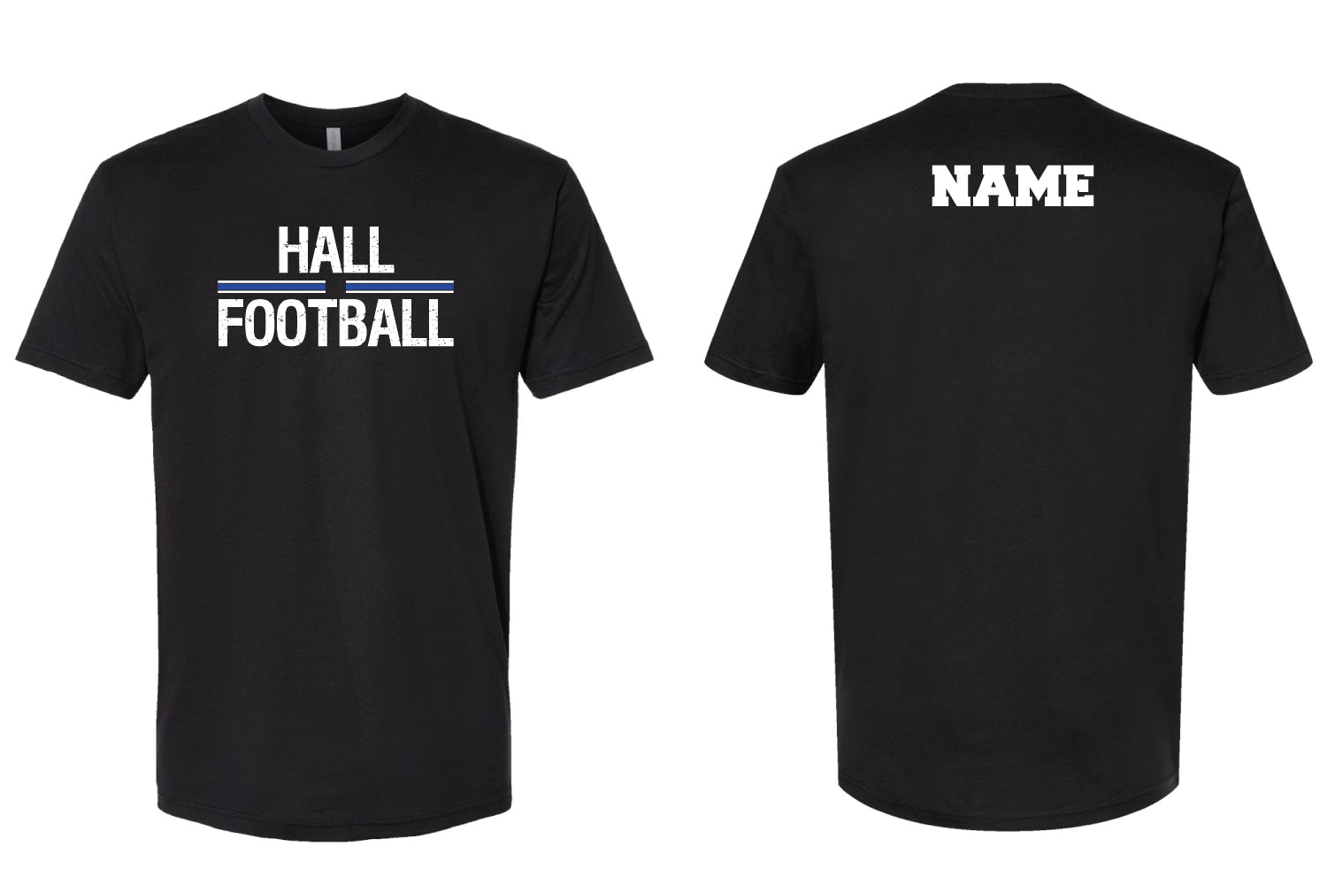 Hall Titans Football Cotton Crew Tee - Black - Design 2