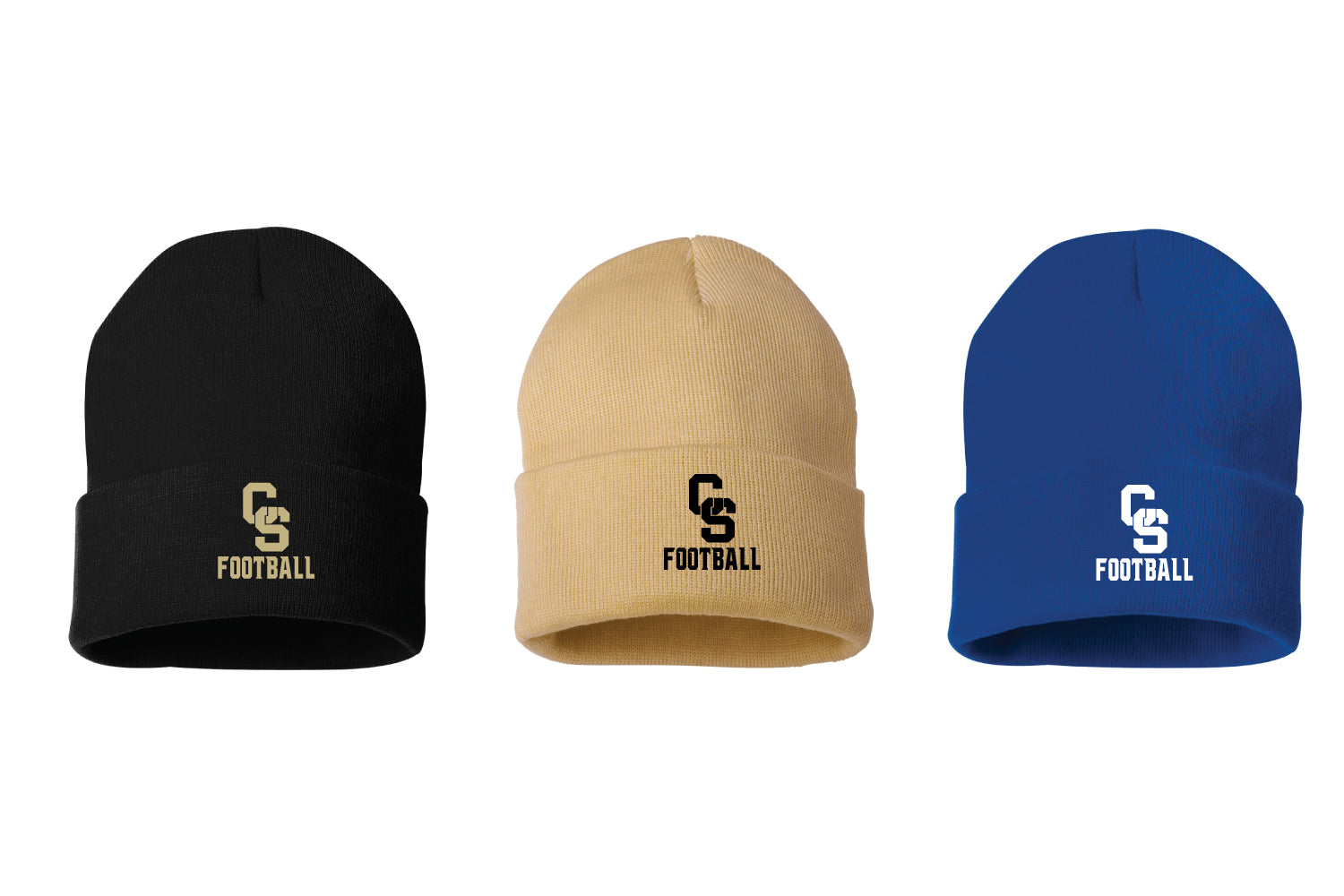CT State Football Beanie - Black/Vegas/Royal