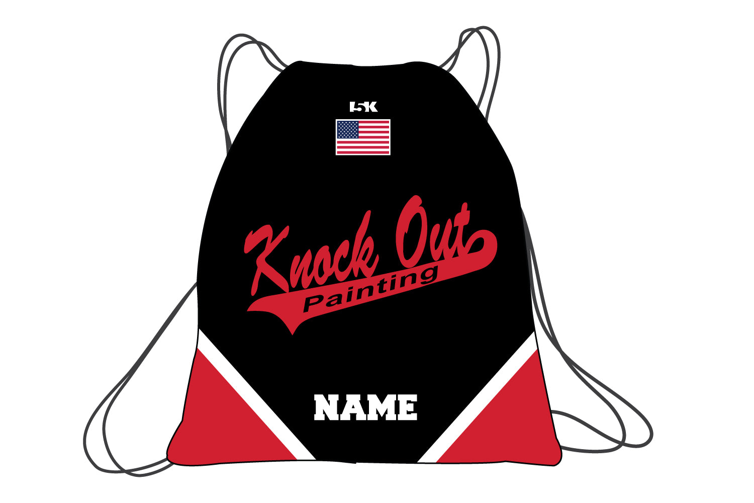 Knock Out Painting Softball Sublimated Drawstring Bag