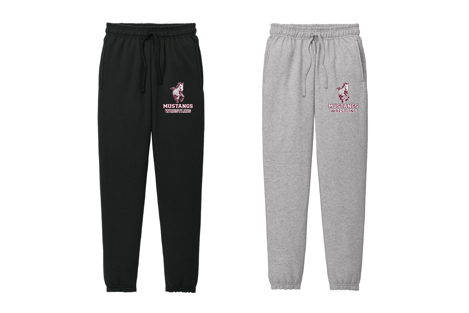 Clifton HS Wrestling Cotton Sweatpants - Black/Athletic Heather