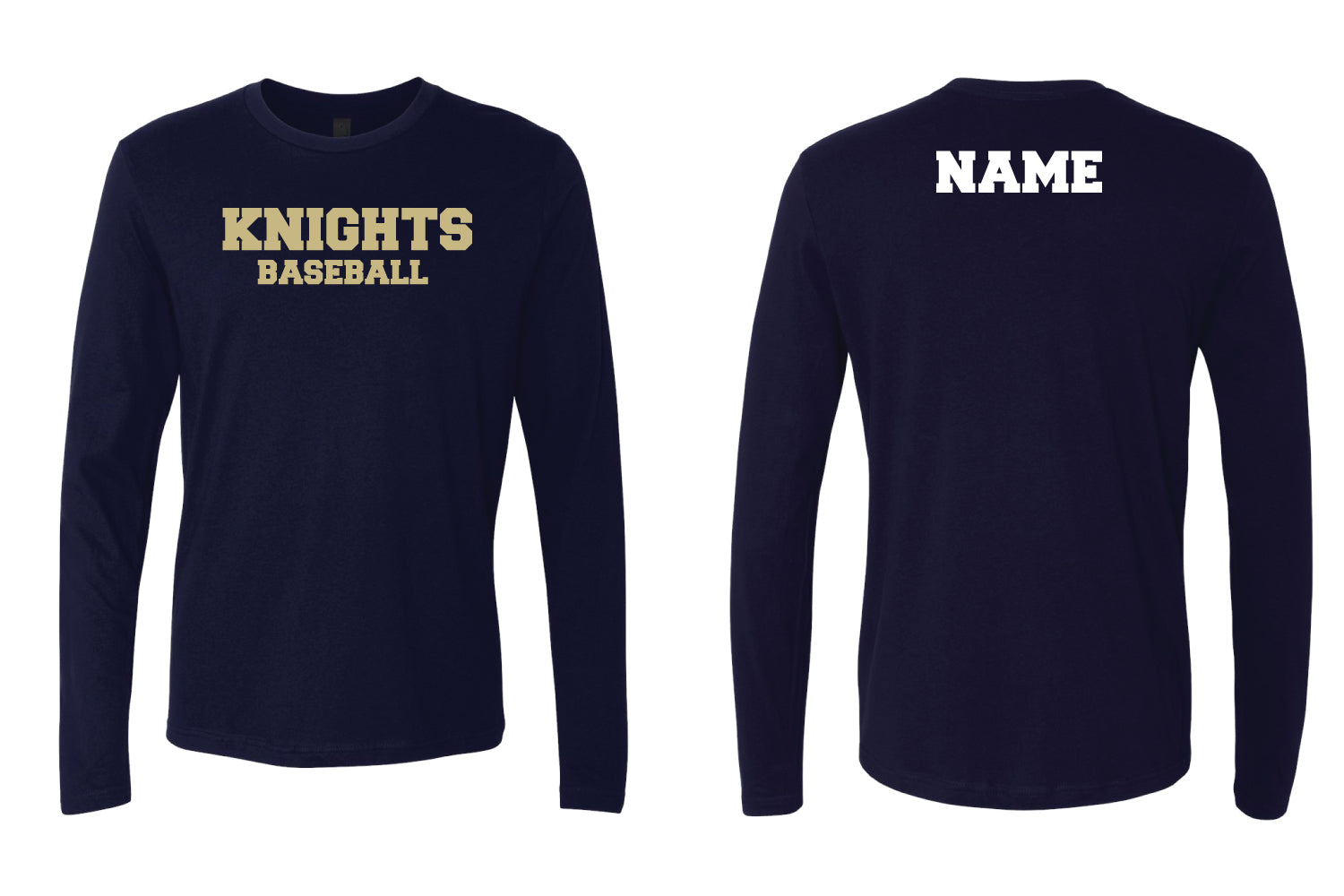 NVOT Baseball Cotton Long Sleeve Shirt - Navy