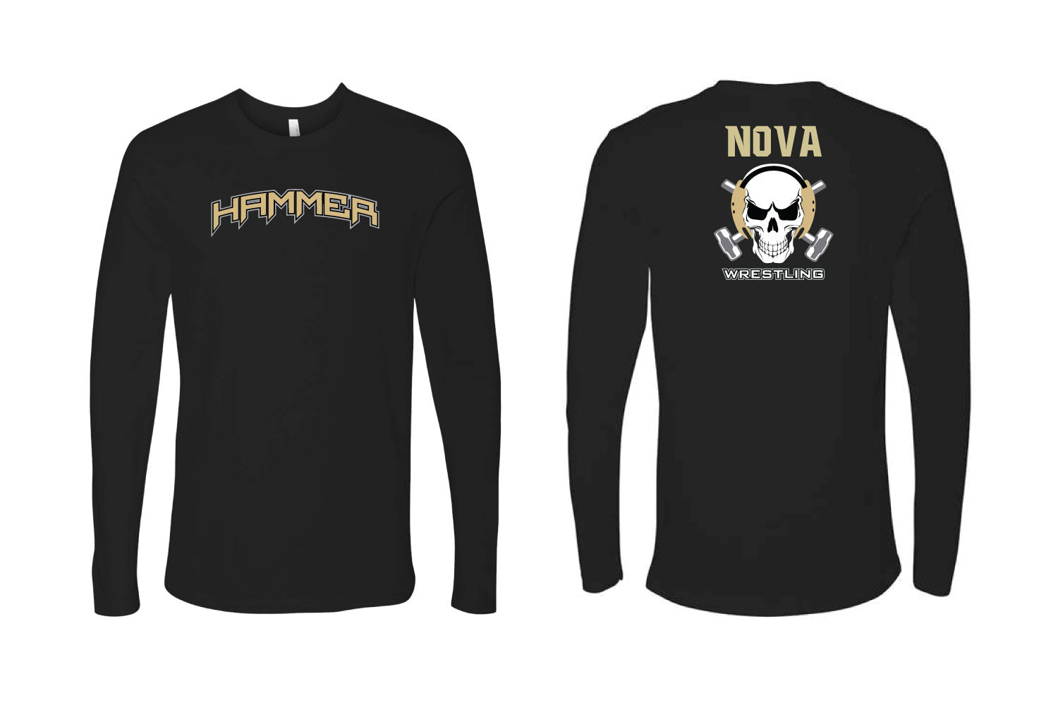 Hammer Wrestling Long Sleeve Cotton Crew - Black