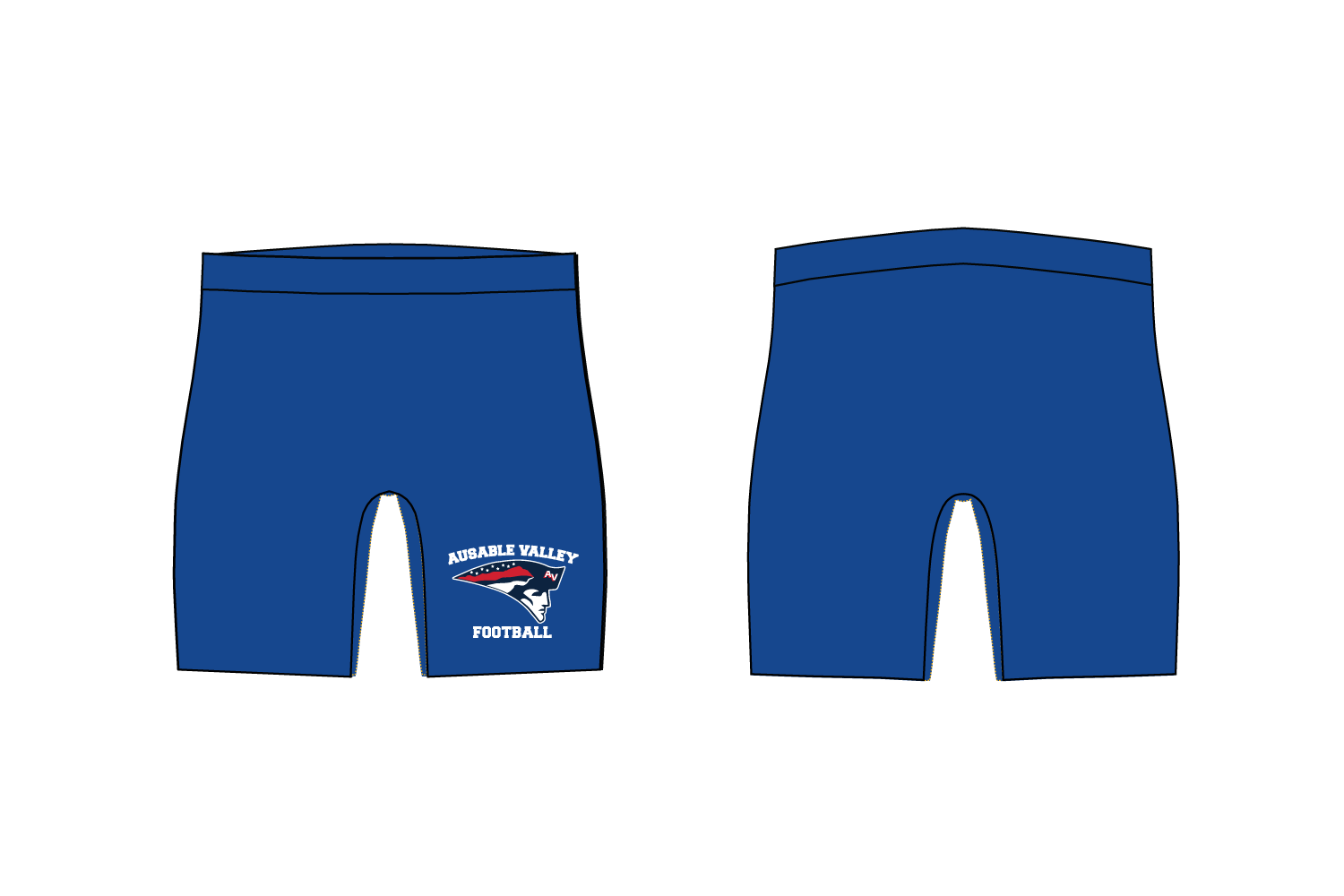AuSable Patriots Football Sublimated Compression Shorts - Royal