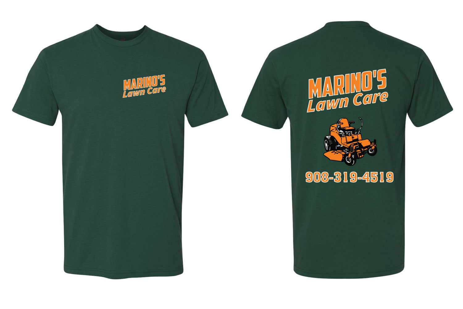 Marino's Lawn Care Cotton Crew Tee - Forest Green