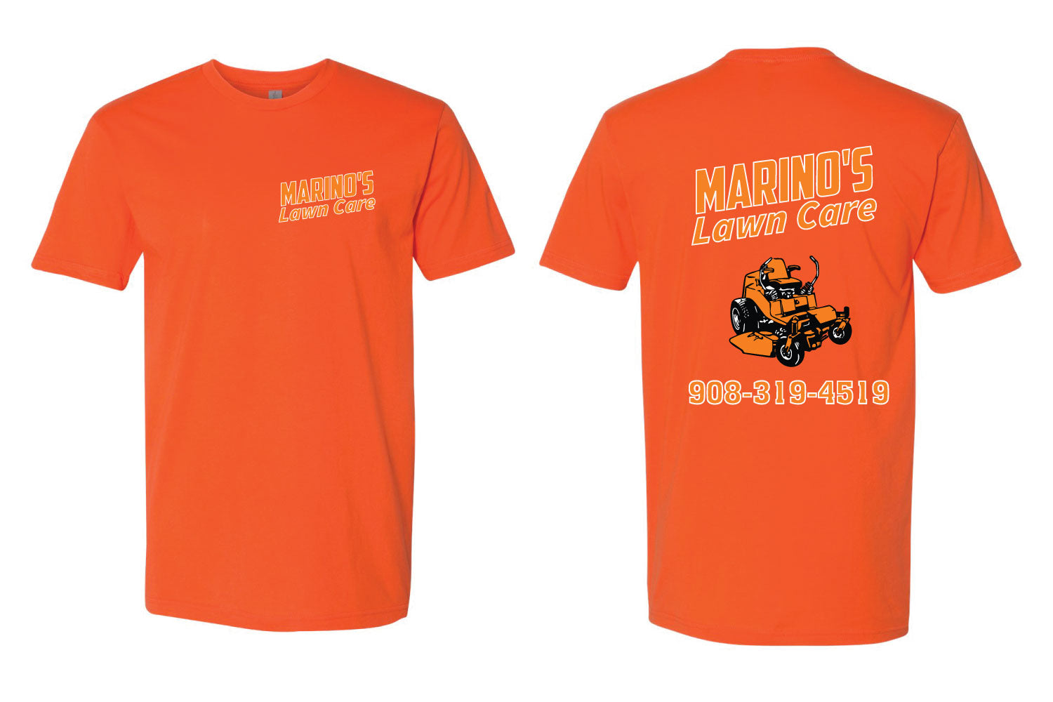 Marino's Lawn Care Cotton Crew Tee - Orange