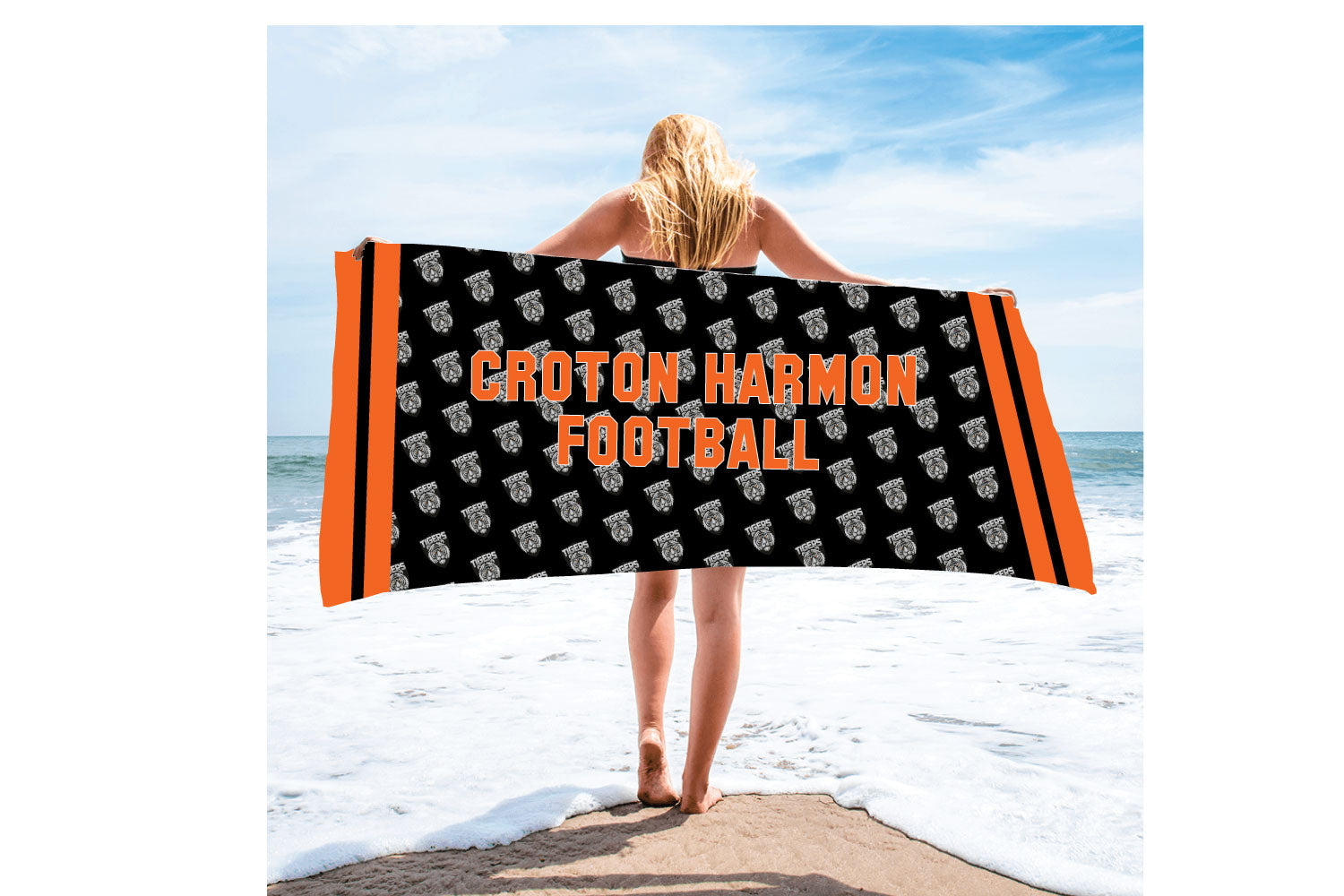 Croton Harmon Football Sublimated Beach Towel