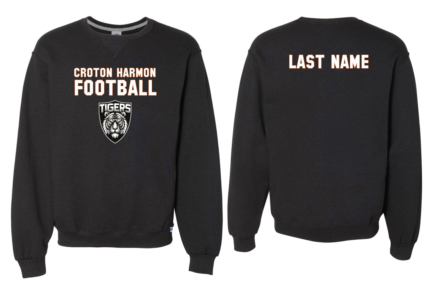 Croton Harmon Football Cotton Crewneck Sweatshirt - Black
