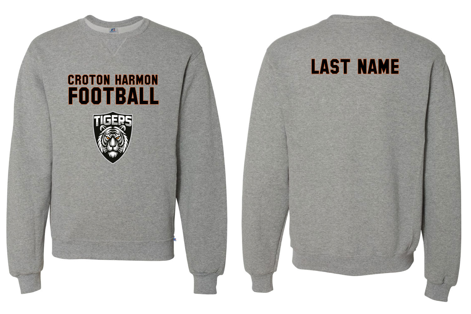 Croton Harmon Football Cotton Crewneck Sweatshirt - Grey