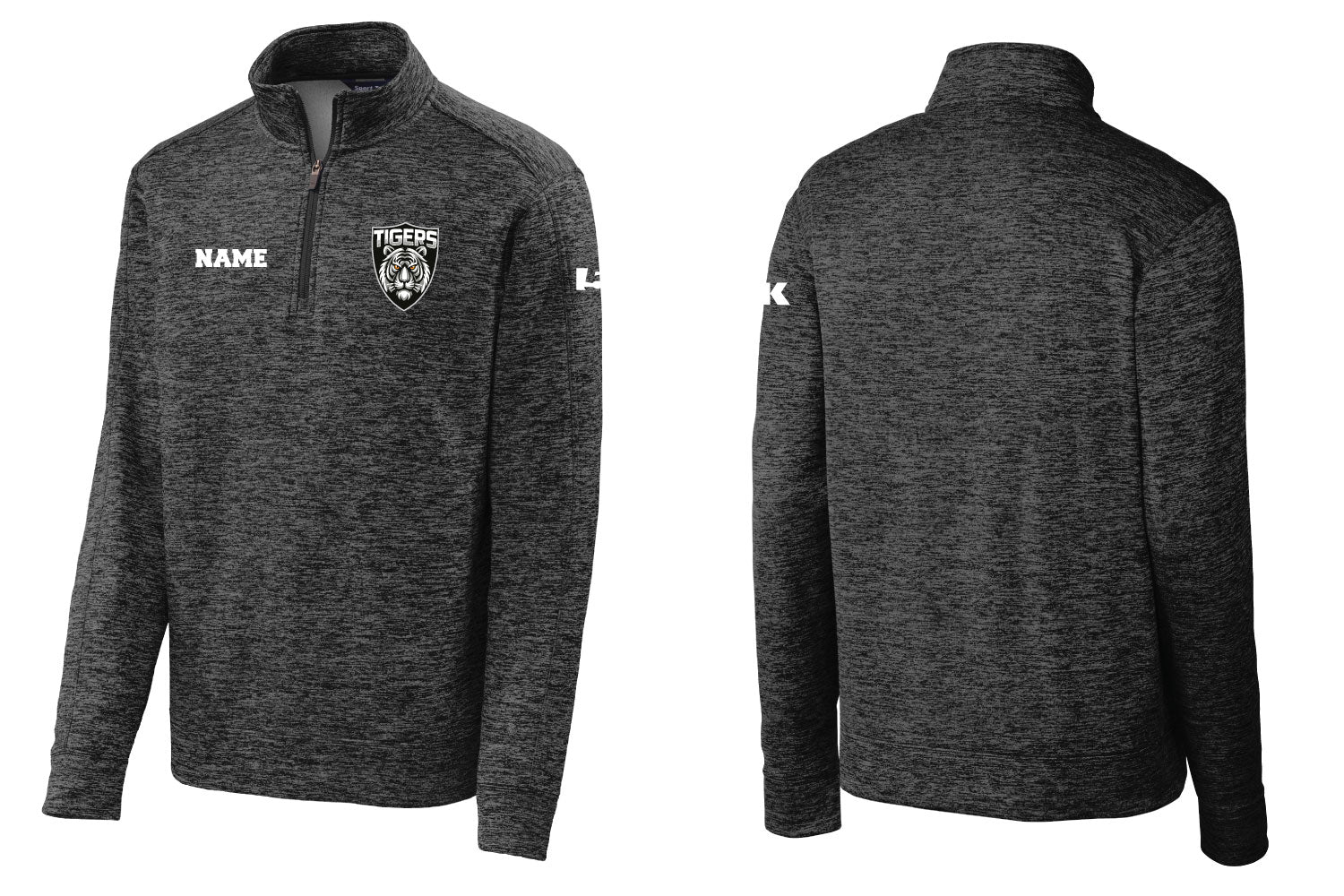 Croton Harmon Football Men's Heather Fleece 1/4-Zip - Black