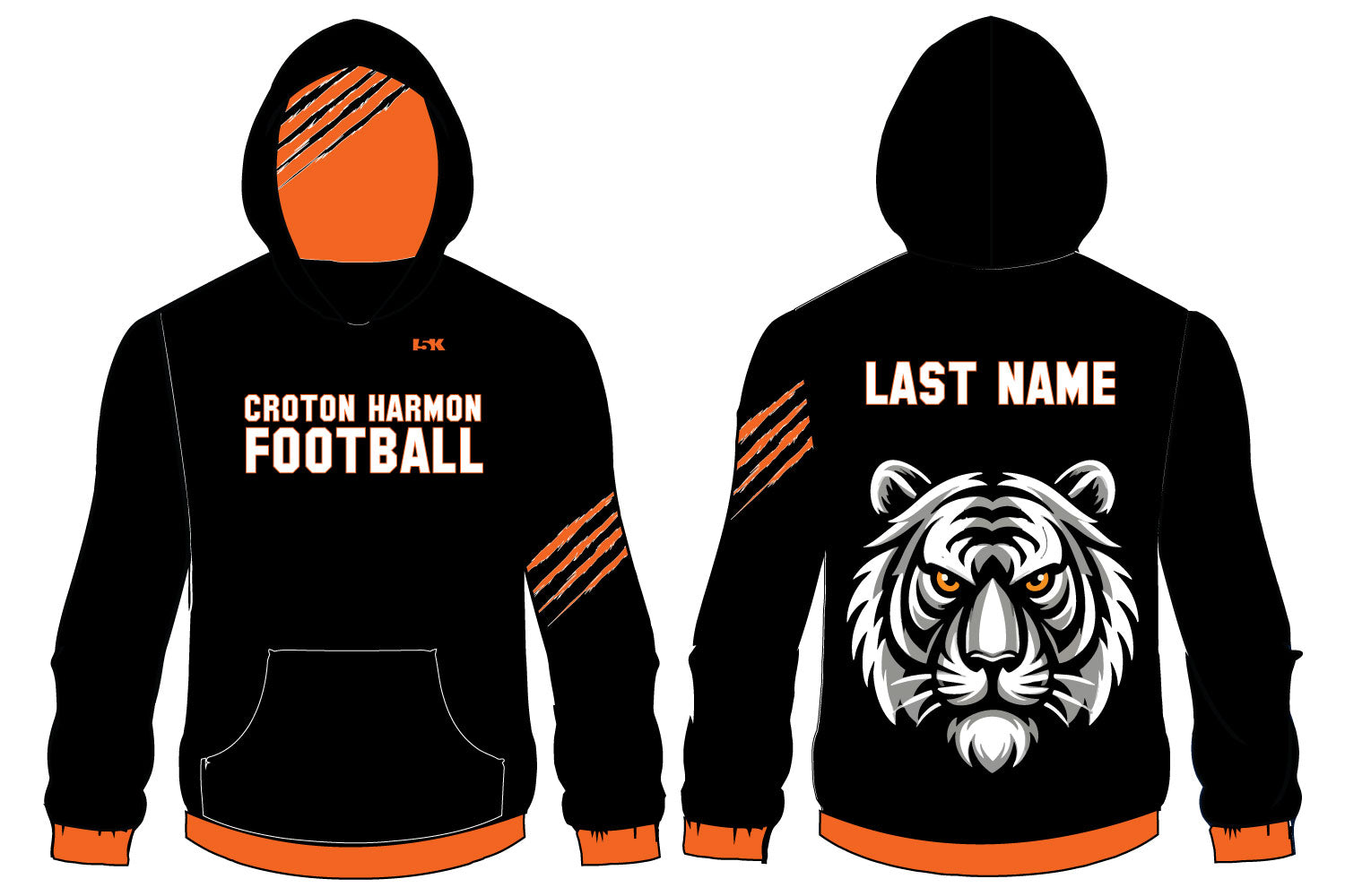 Croton Harmon Football Sublimated Hoodie - Black