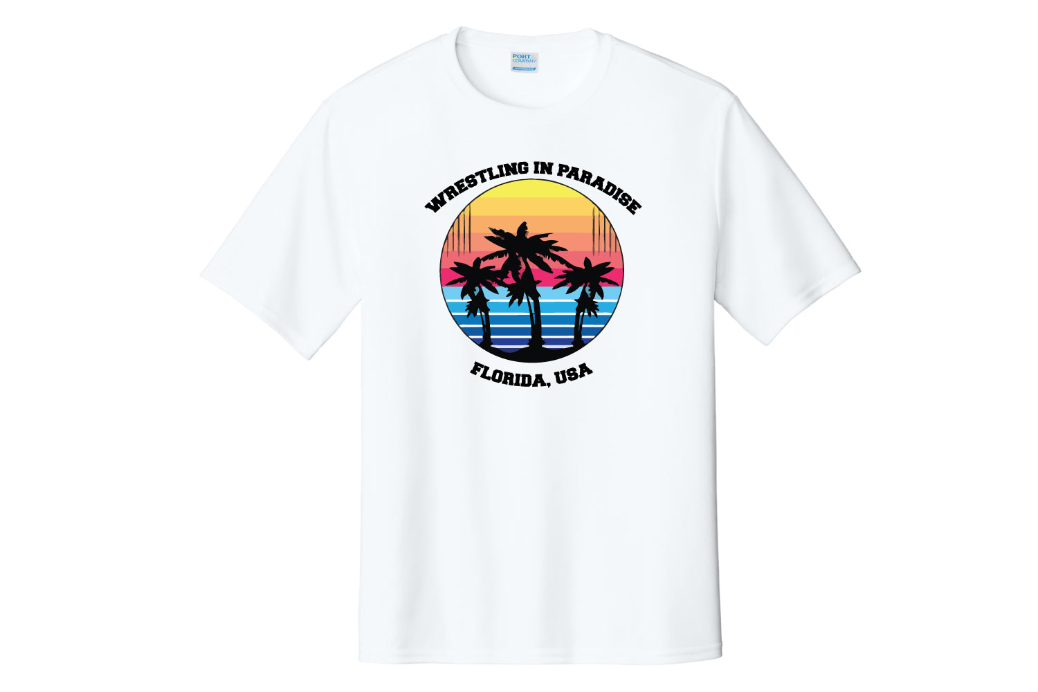 Wrestling in Paradise Dryfit Performance Tee - White