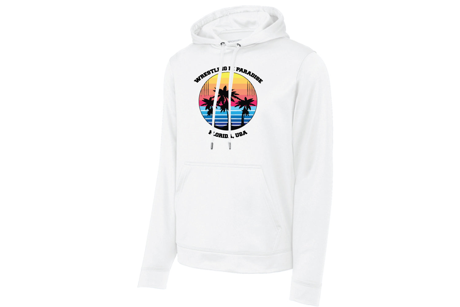 Wrestling in Paradise Dryfit Hoodie - White