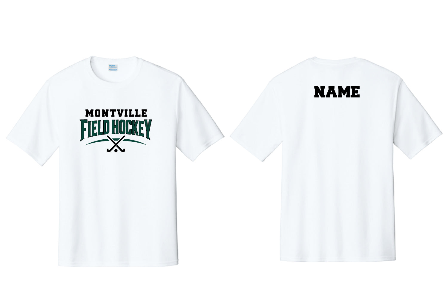 Montville Field Hockey Dryfit Performance Tee - White