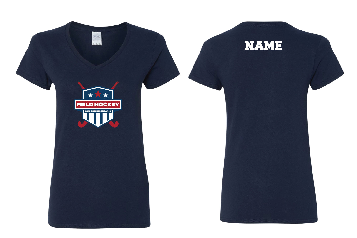 Independence Rec Field Hockey Cotton V-Neck Tee - (4 Color Options)
