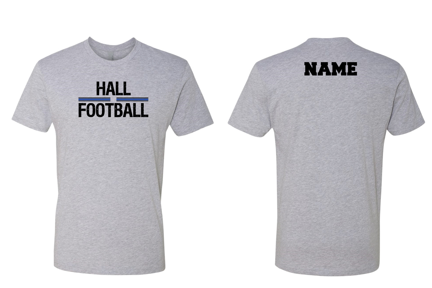 Hall Titans Football Cotton Crew Tee - Grey - Design 2