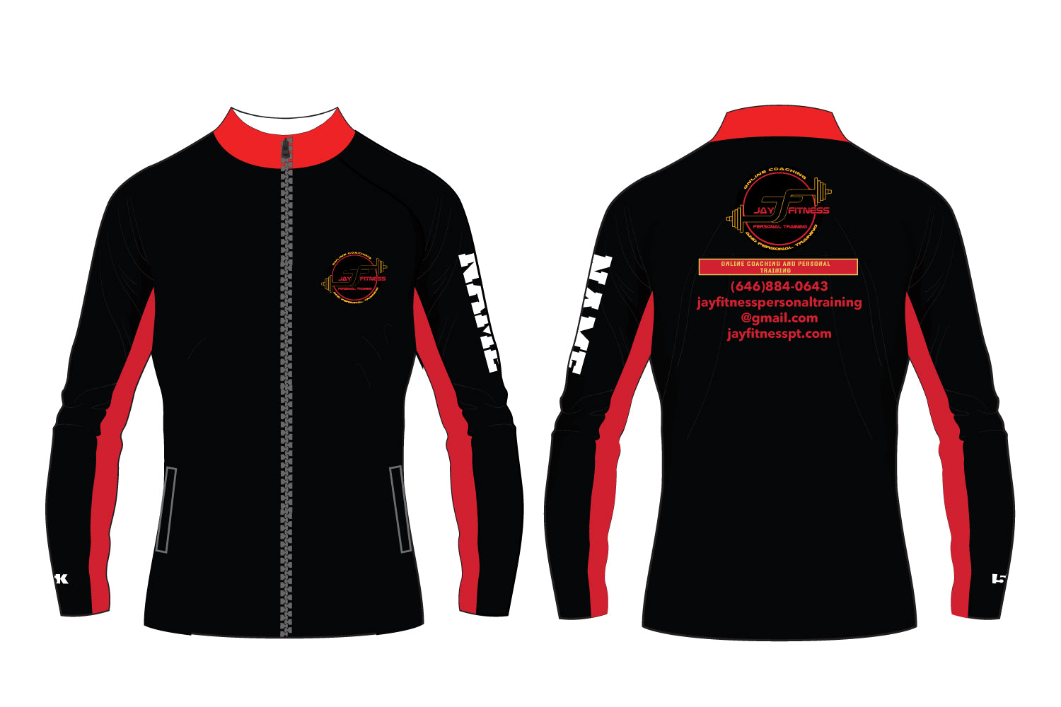 Jay Fitness Sublimated Full-Zip Warm Up Jacket - Design 2