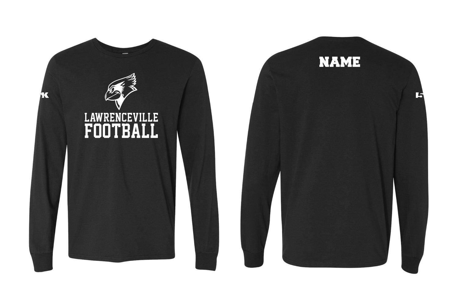 Lawrenceville Football Cotton Crew Long Sleeve Tee - Black