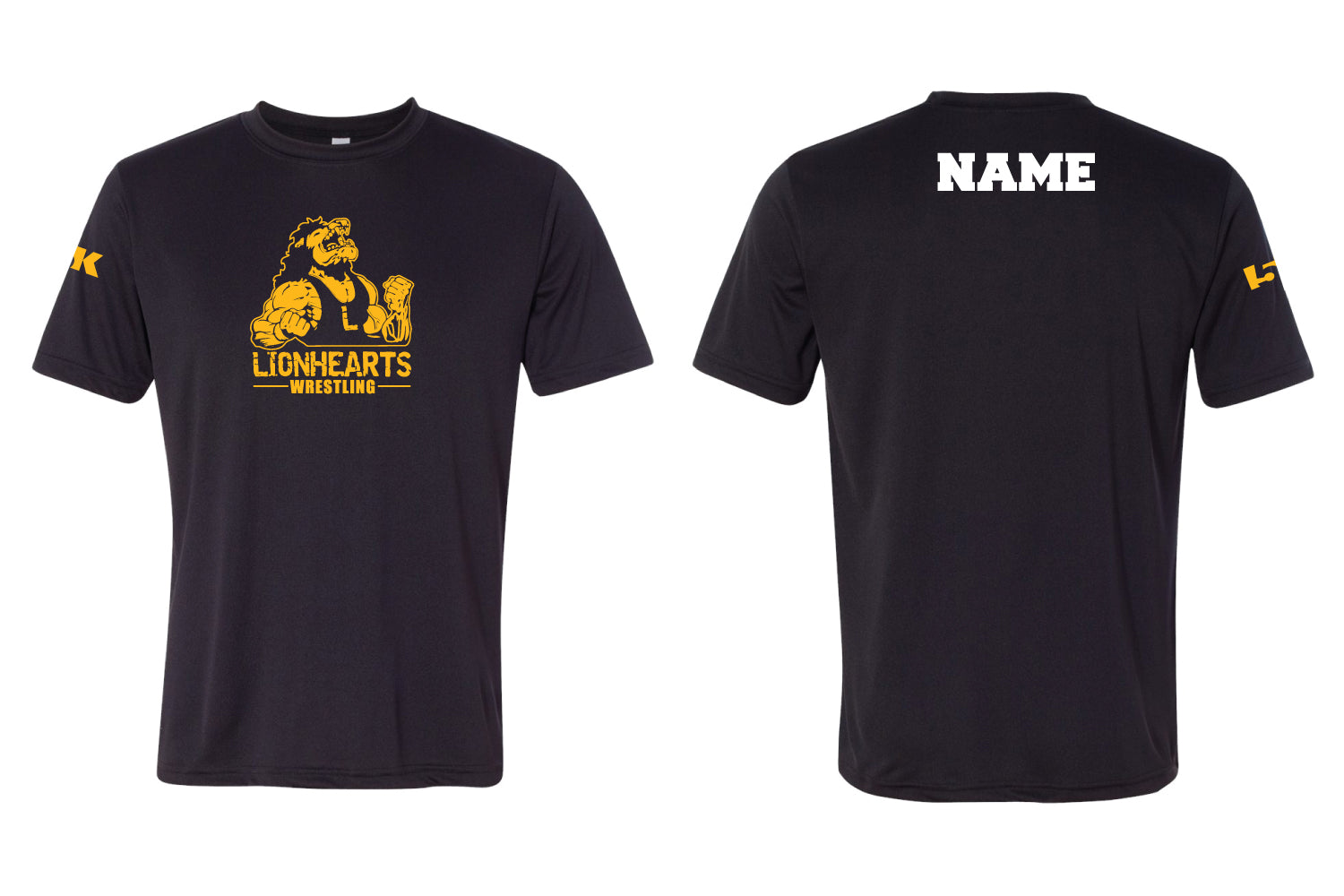 Lionhearts Wrestling Dryfit Performance Tee - Black