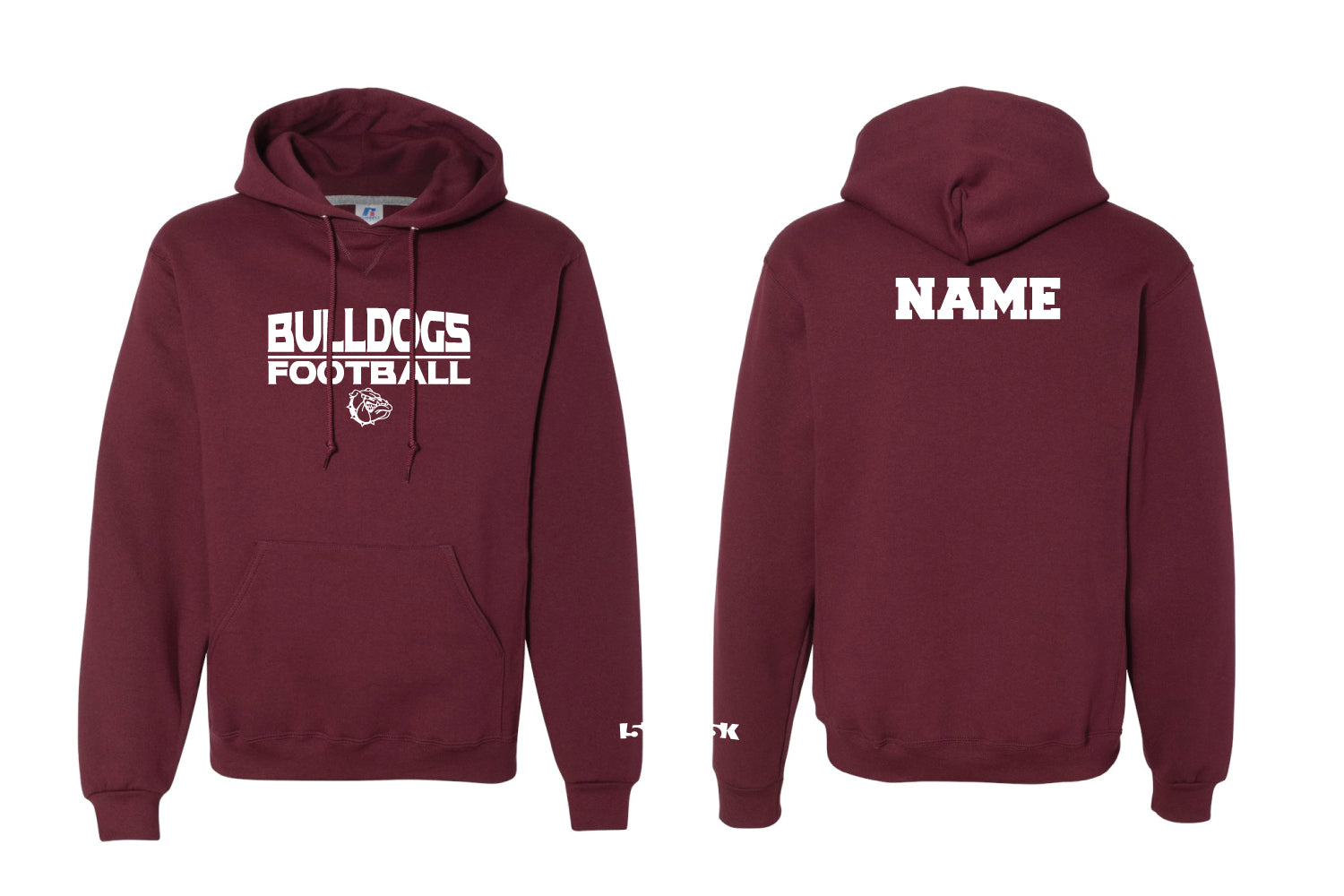 Lynn English Bulldogs Football Cotton Hoodie - Maroon