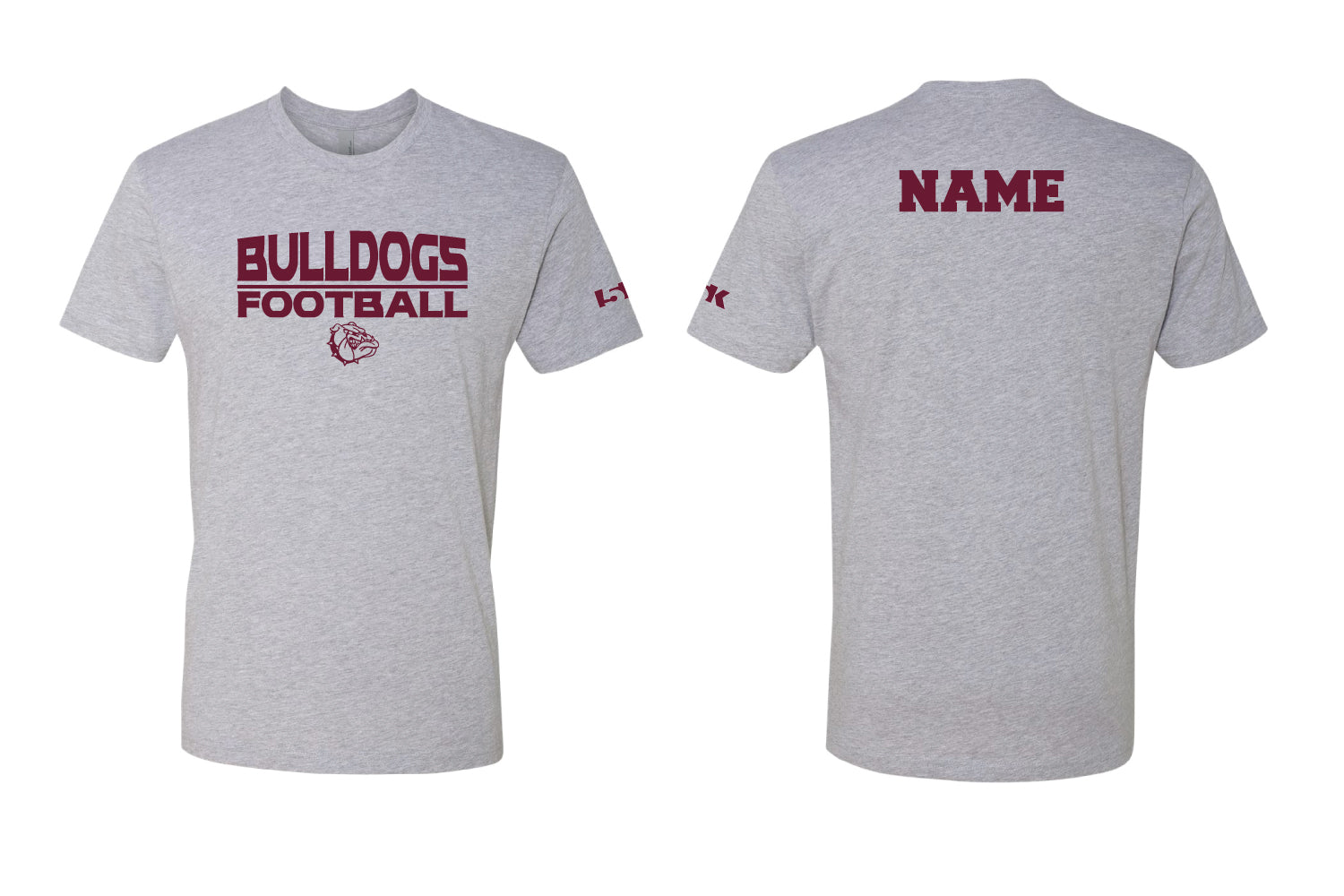 Lynn English Bulldogs Football Cotton Crew Tee - Heather Gray