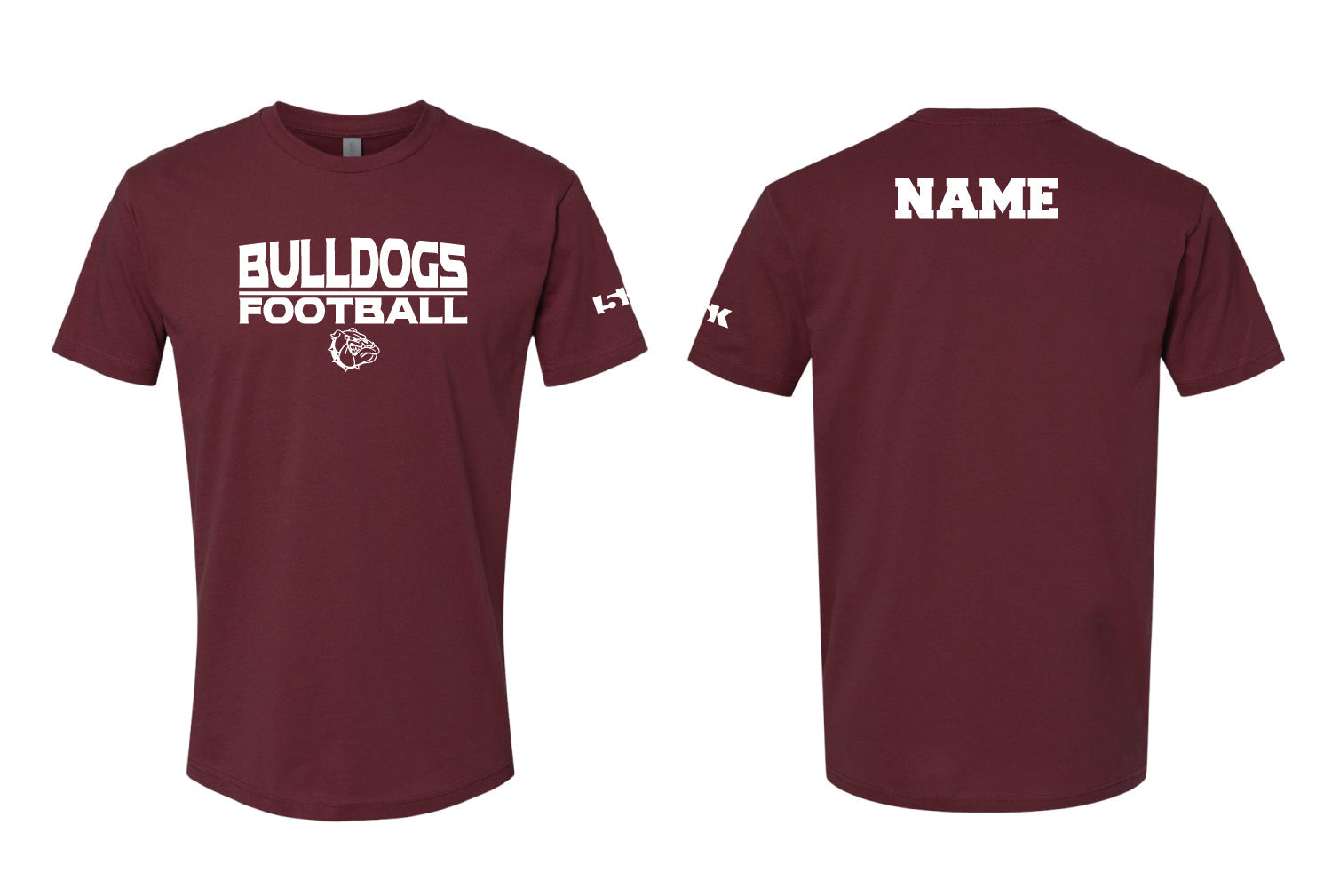 Lynn English Bulldogs Football Cotton Crew Tee - Heather Grey