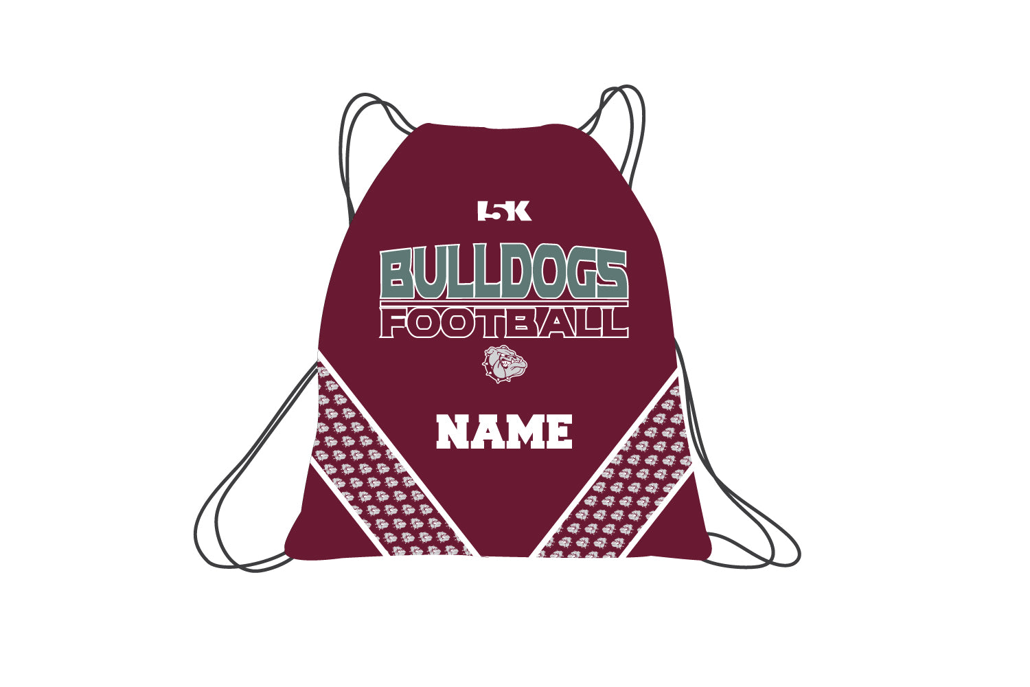 Lynn English Bulldogs Football Sublimated Drawstring Bag