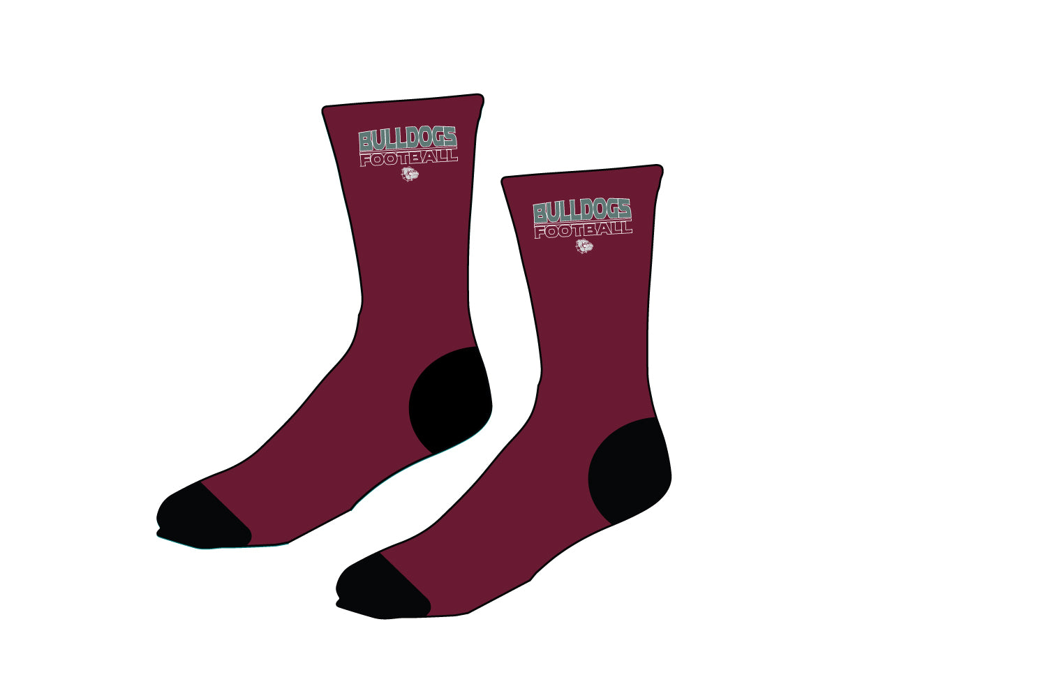 Lynn English Bulldogs Football Sublimated Socks