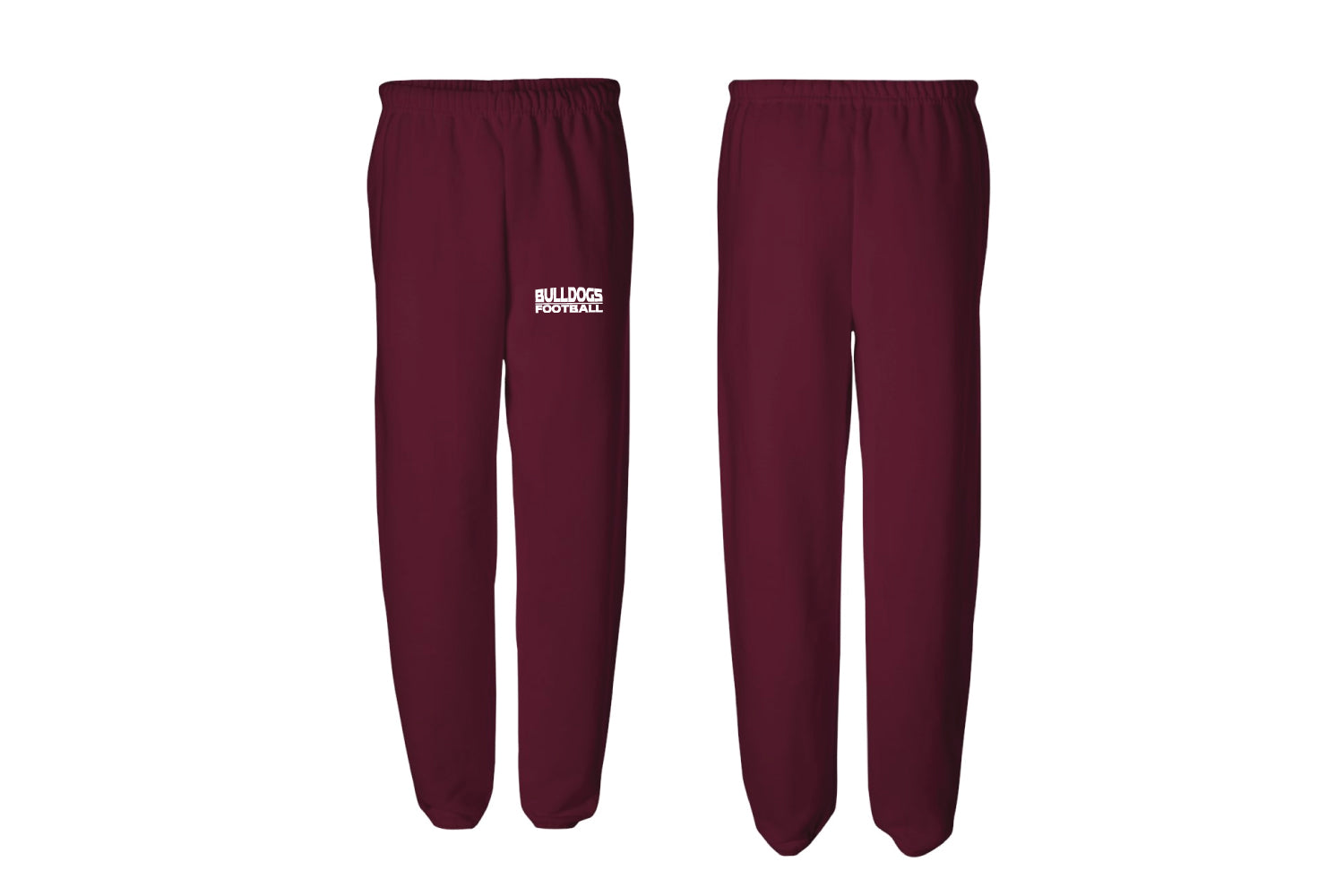 Lynn English Bulldogs Football Cotton Sweatpants - Maroon