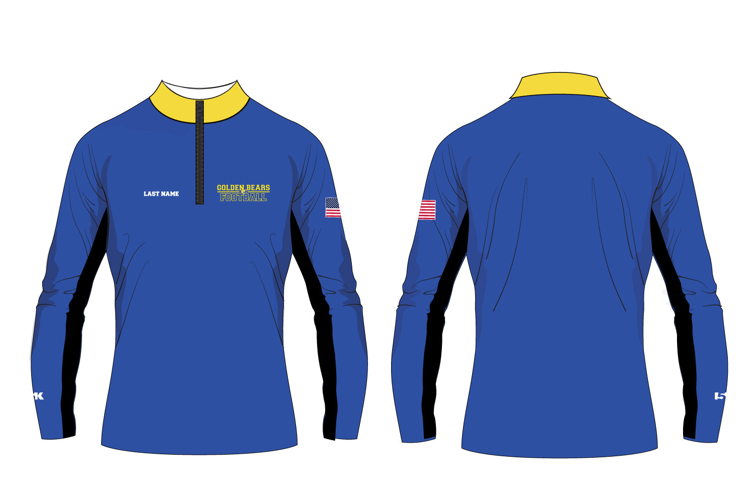 Lyndhurst Golden Bears Football Sublimated Quarter Zip