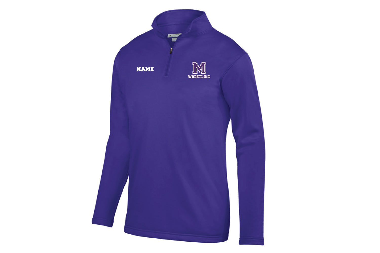 Marshwood Wrestling Sportswear Wicking Fleece Quarter-Zip Pullover Design 2- Purple/Gray/Black
