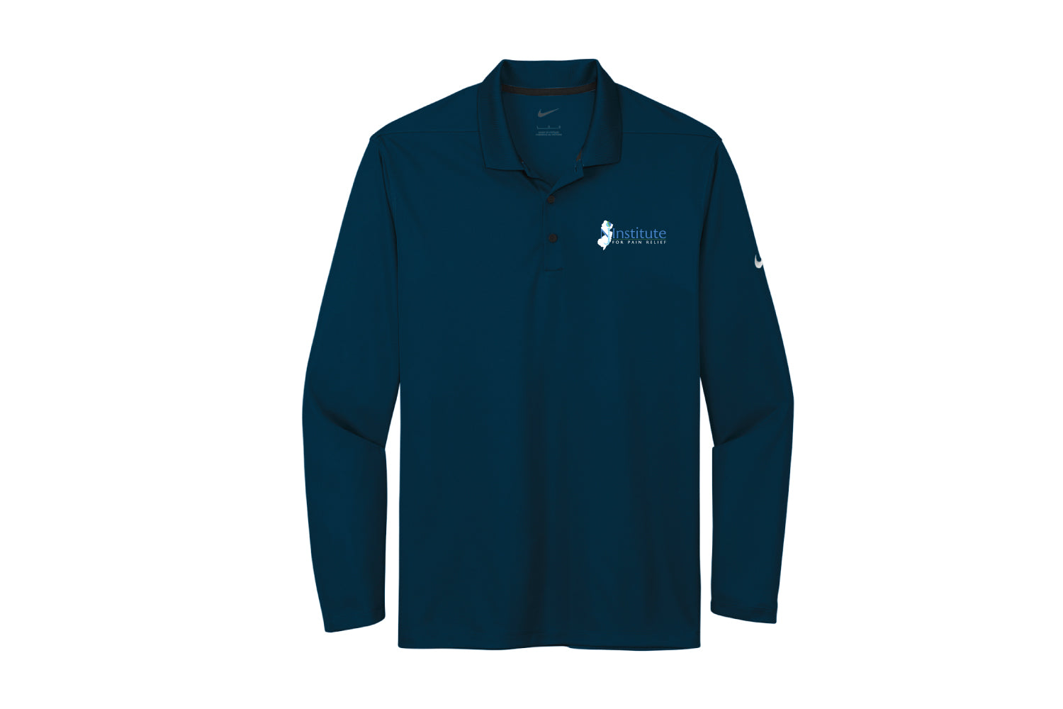 NJ Institute for Pain Relief Nike Longsleeve Polo - Black / Navy / White