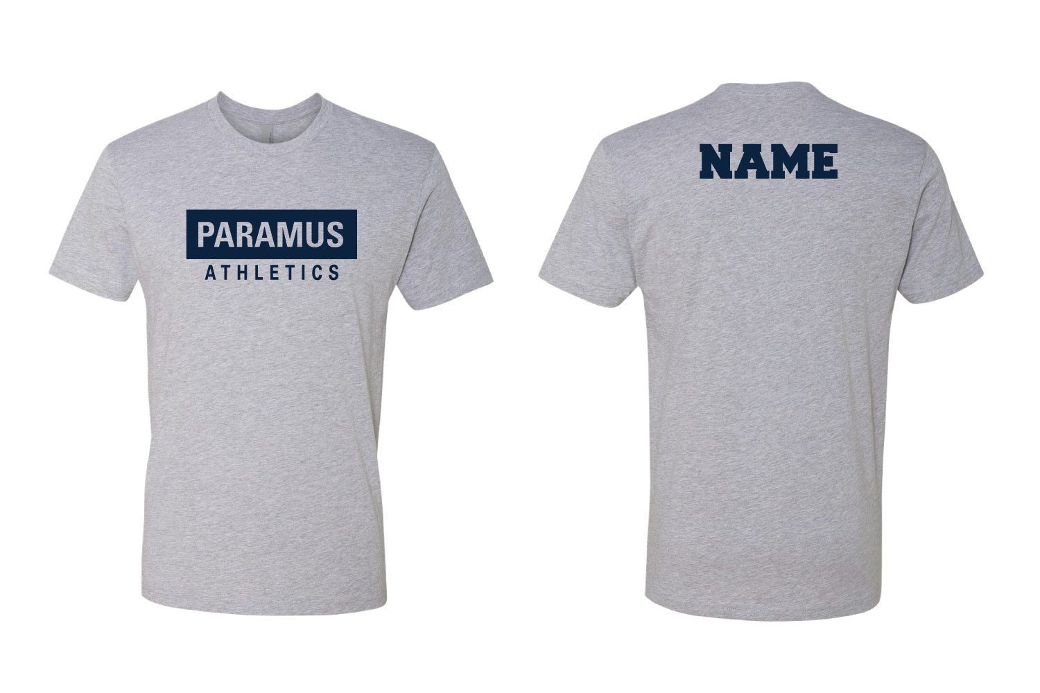 Paramus Athletics Cotton Crew Tee - Navy/Heather Gray