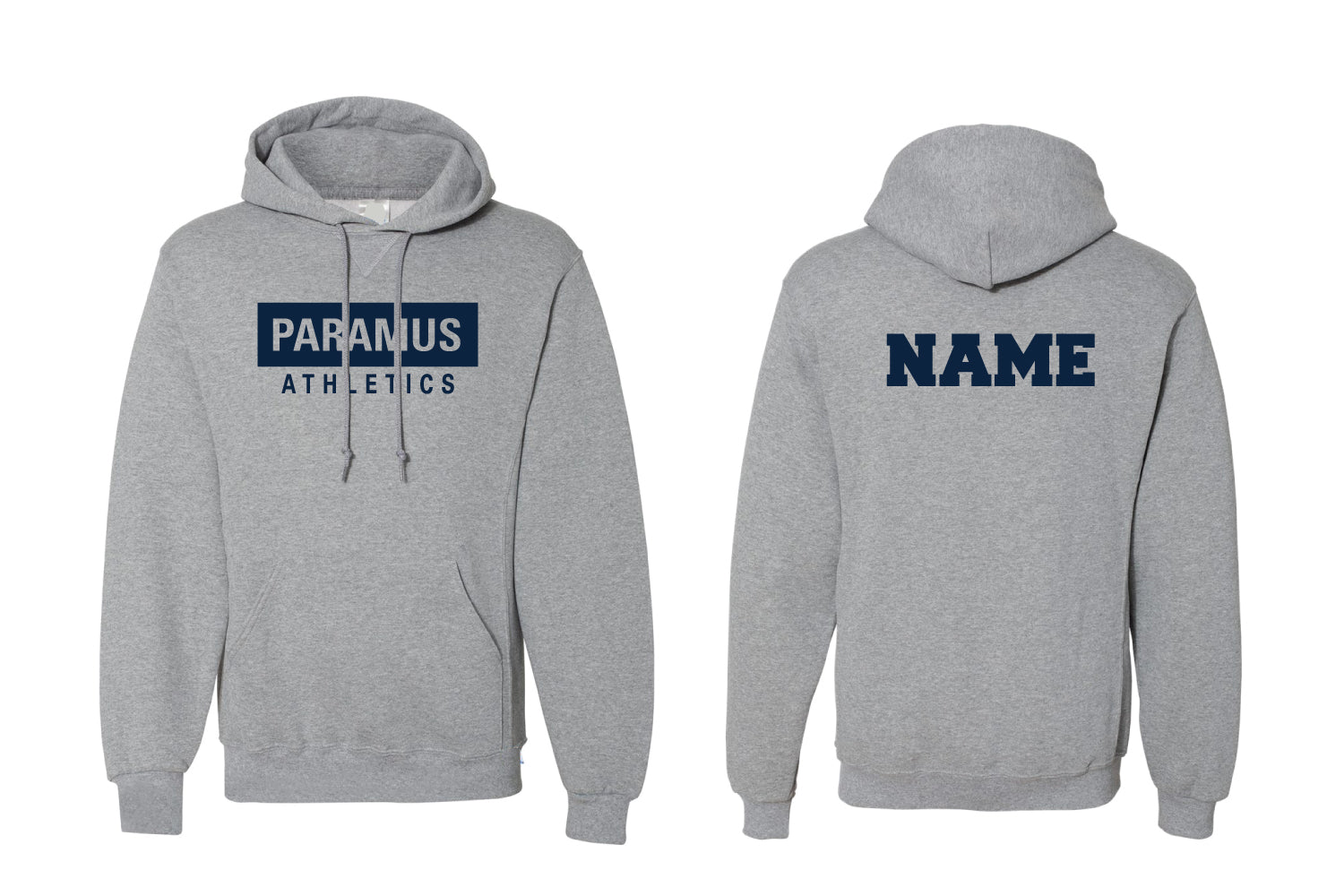 Paramus Athletics Cotton Hoodie - Navy/Oxford/White