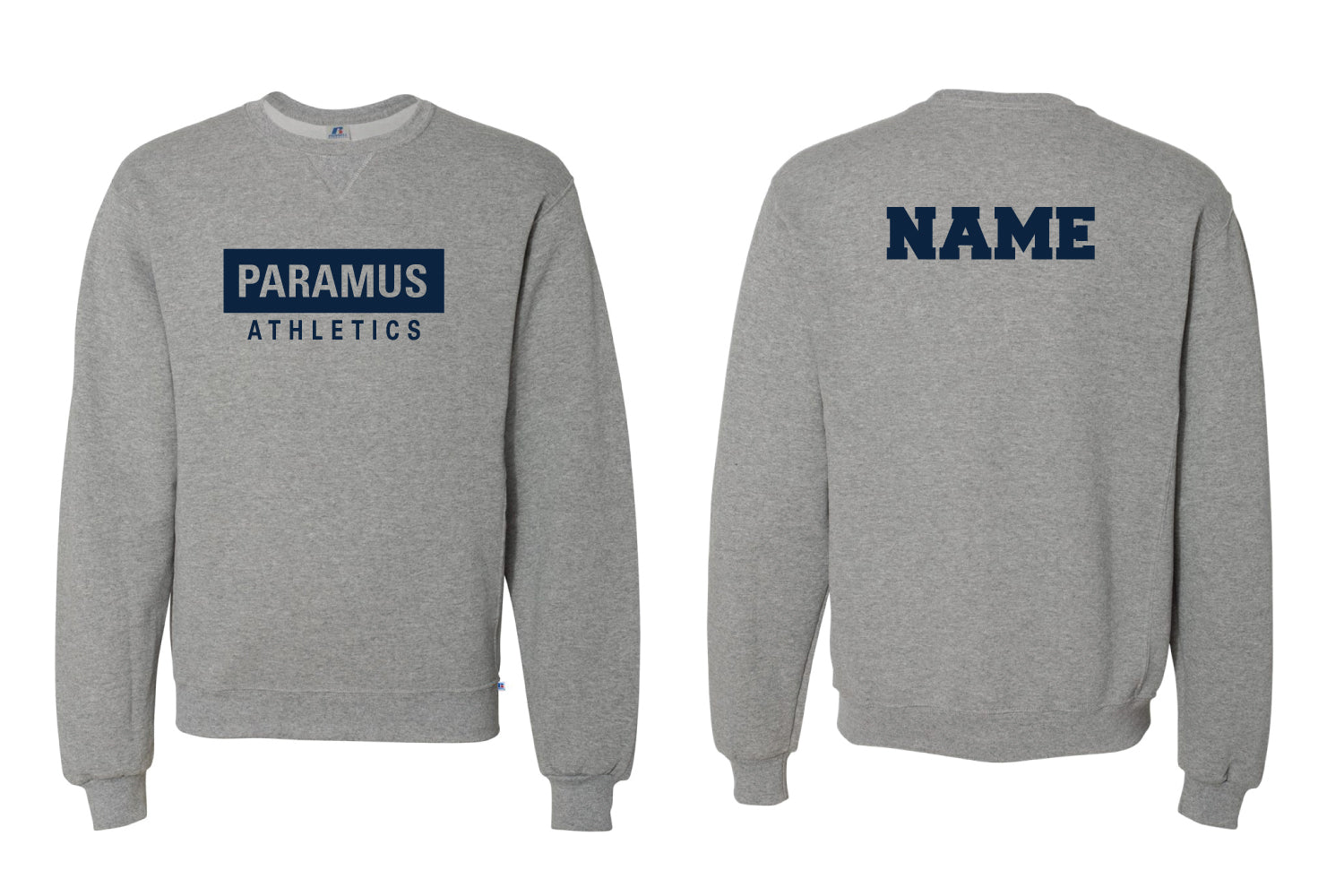 Paramus Athletics Cotton Crewneck Sweatshirt - Navy/Oxford/White