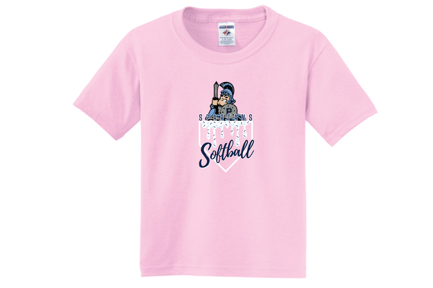 Paramus Softball Cotton Crew Tee Ice Cream Logo - Pink