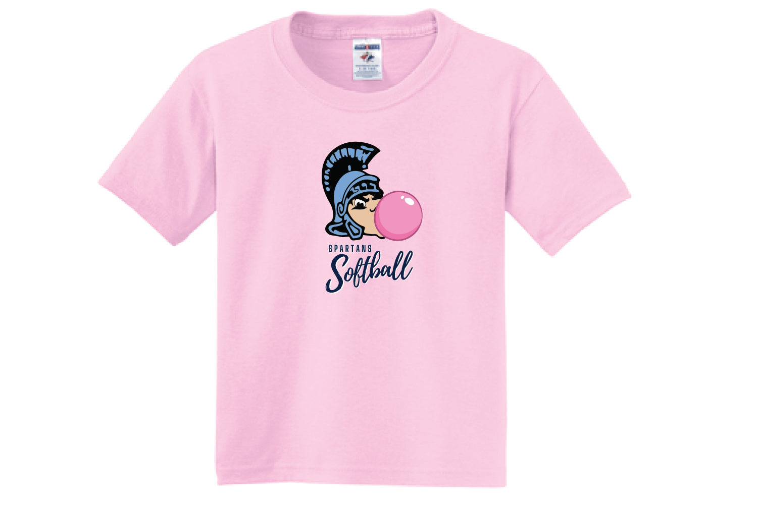 Paramus Softball Cotton Crew Tee Bubblegum Logo - Pink