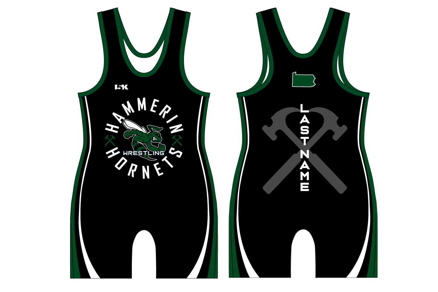 Hammerin Hornets Wrestling Sublimated Men's Singlet