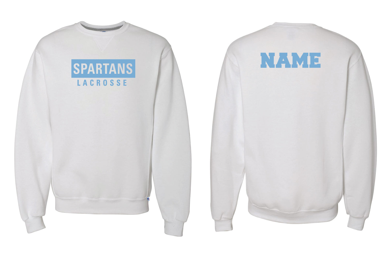 Spartans Lacrosse Cotton Crewneck Sweatshirt - Navy/Oxford/White