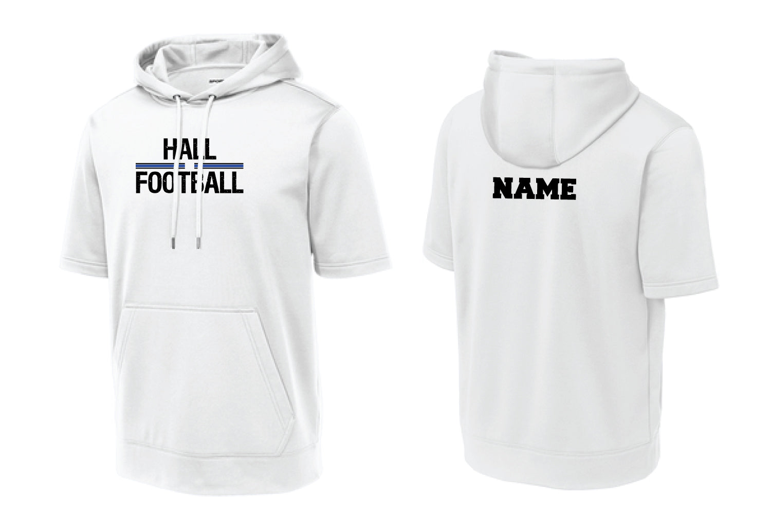 Hall Titans Football Short-Sleeve Hoodie - White