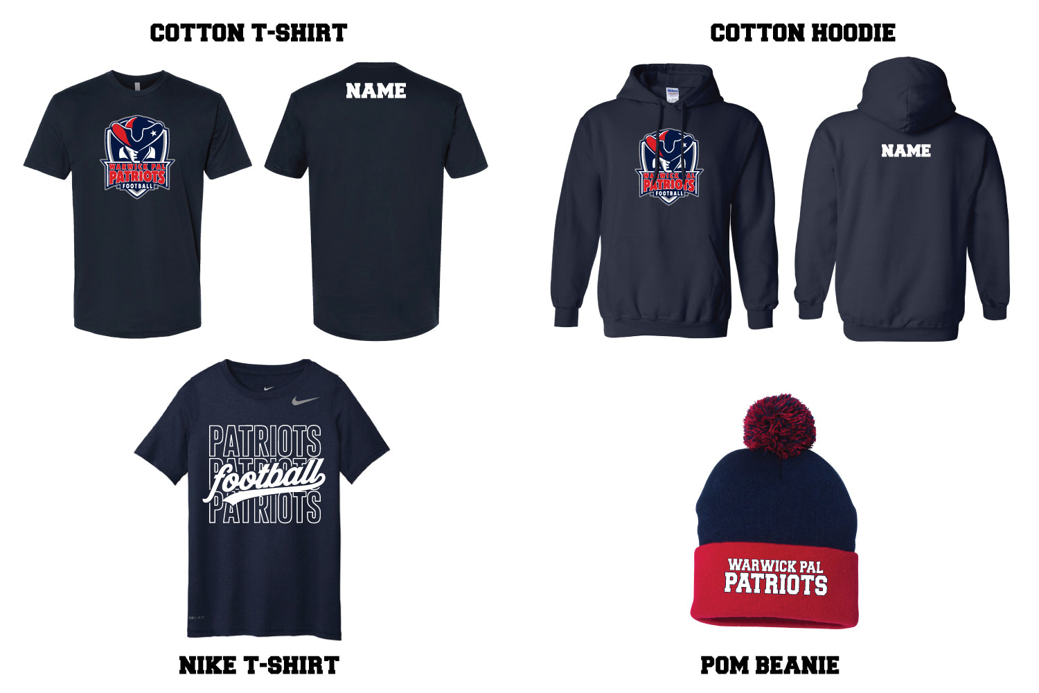 Warwick Pal Patriots Football Standard PKG