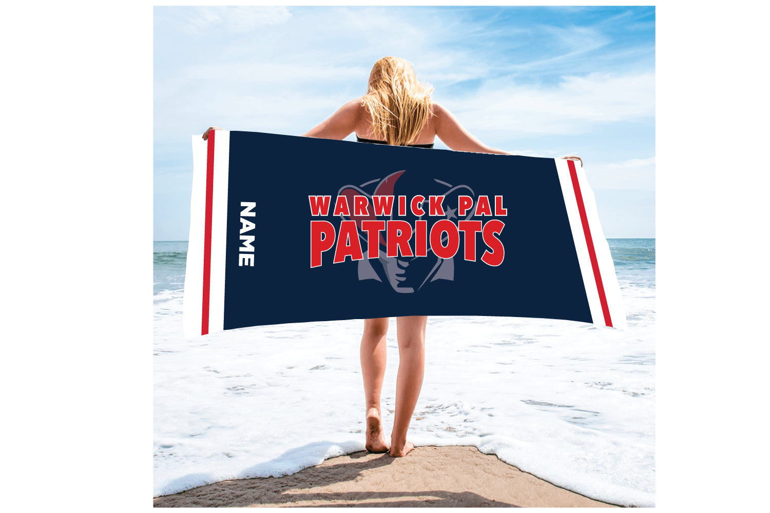 Warwick Pal Patriots Sublimated Beach Towel