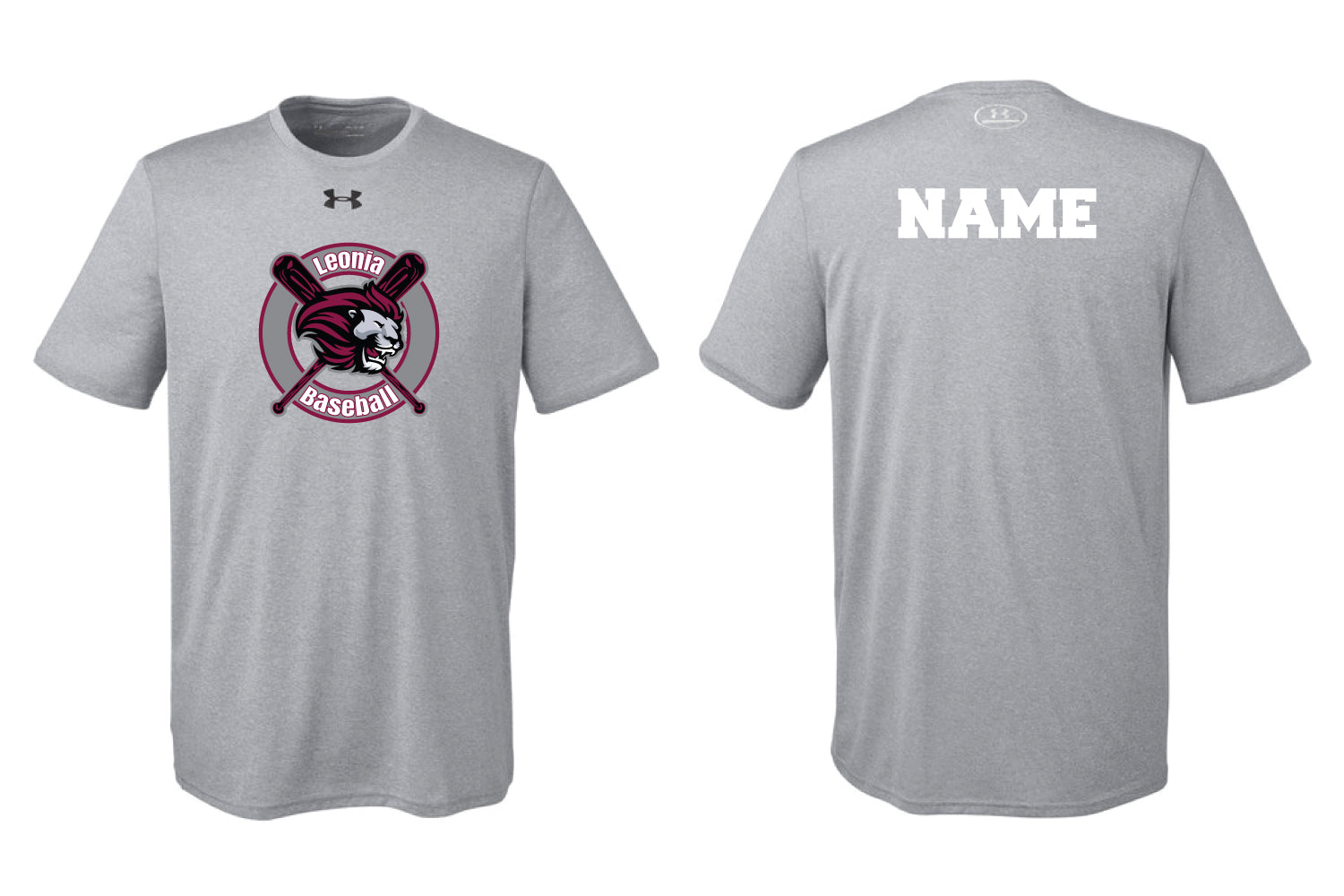 Leonia Baseball Under Armour Men's T-Shirt - Gray