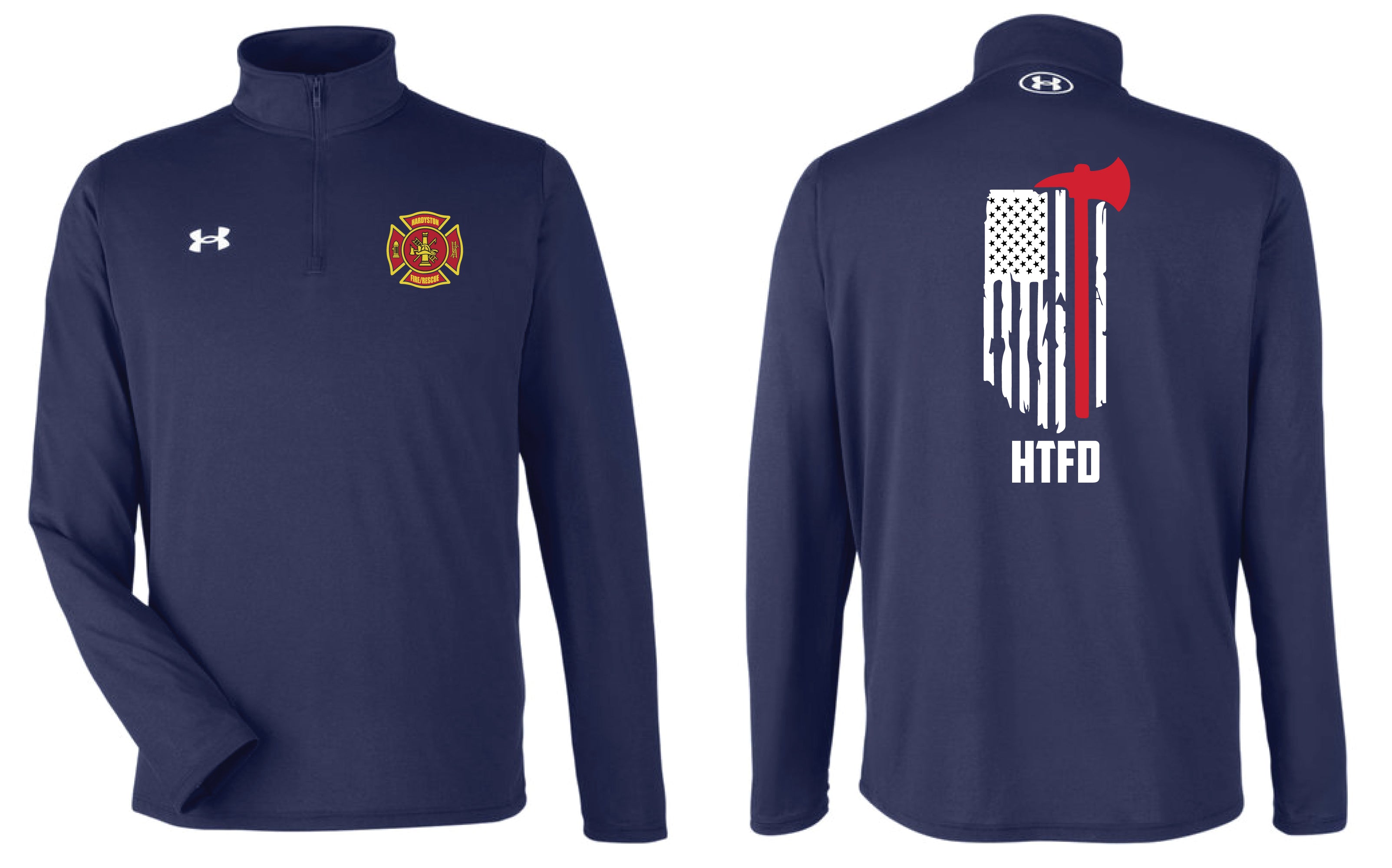 Fire Department Under Armour Men's Quarter Zip - Navy